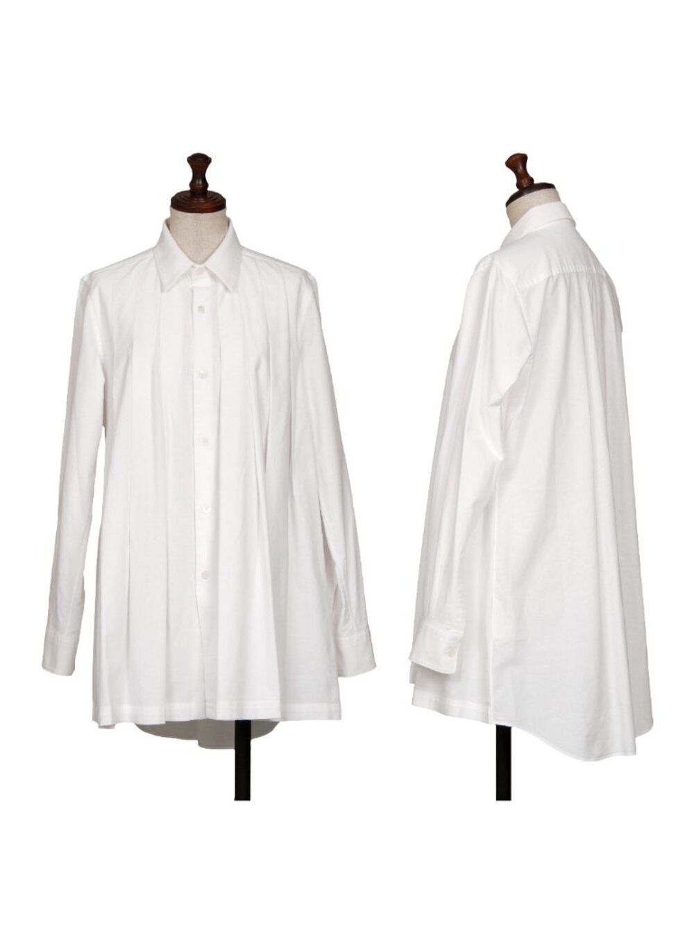 Comme Des Garcons White Pleated Button Up Shirt, size small